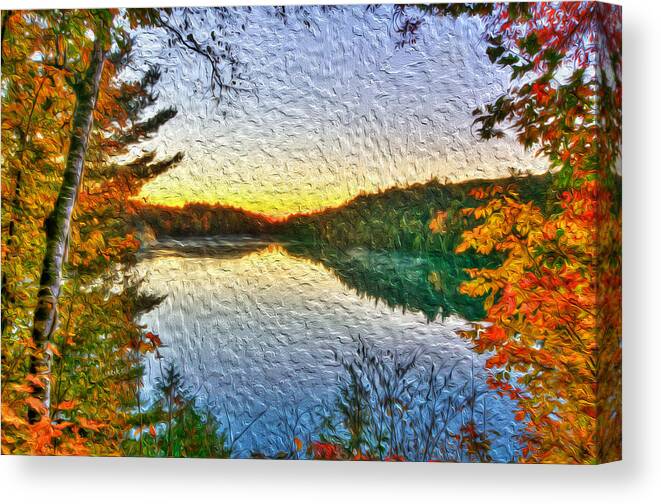 Lake Canvas Print featuring the digital art At the lake #1 by Prince Andre Faubert