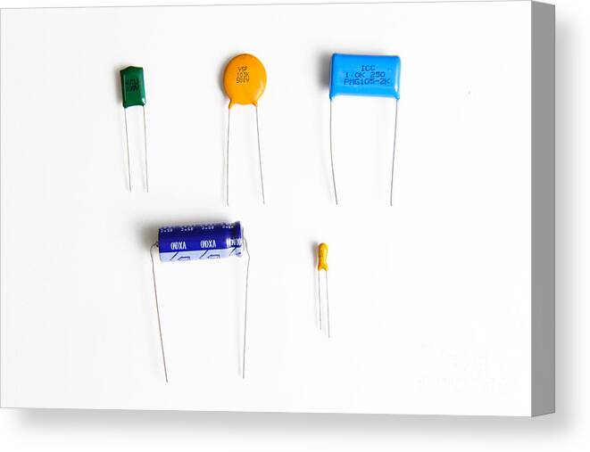 Capacitors Canvas Print featuring the photograph Capacitors #1 by Photo Researchers, Inc.