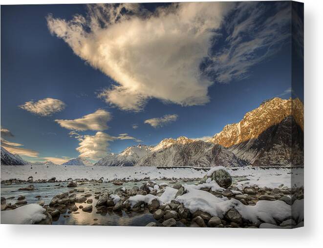 00486216 Canvas Print featuring the photograph Hooker River In The Valley At Tasman #1 by Colin Monteath