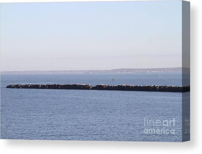 Breakwater Canvas Print featuring the photograph Jetty In Long Island Sound #1 by Photo Researchers, Inc.