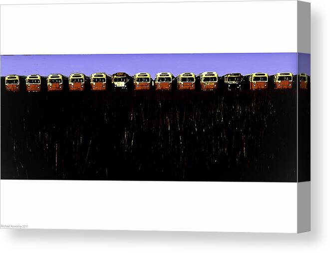 Landscape Canvas Print featuring the photograph Mass Transit #1 by Michael Nowotny