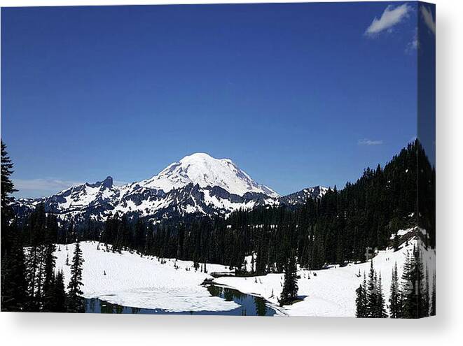 Mountain Canvas Print featuring the photograph Mt Rainier #2 by Cherie Duran