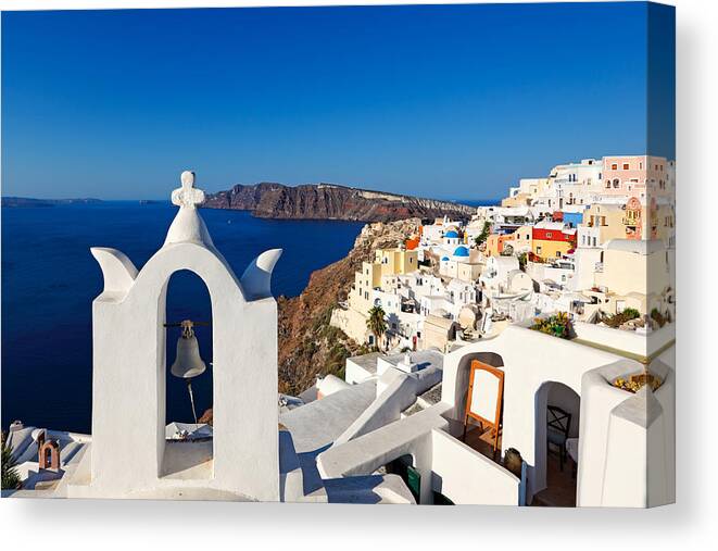 Aegean Canvas Print featuring the photograph Santorini - Greece #1 by Constantinos Iliopoulos