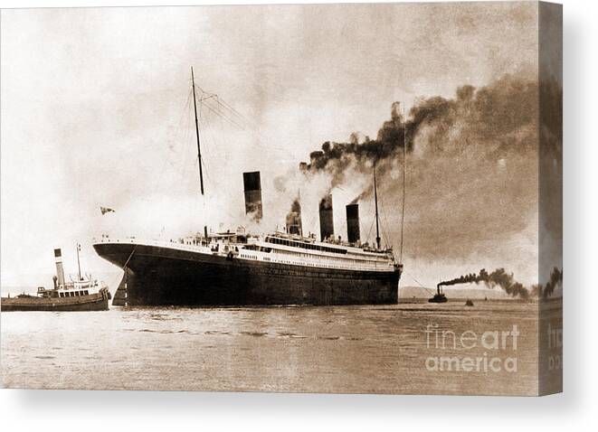 Titanic Canvas Print featuring the photograph Titanic #1 by Omikron