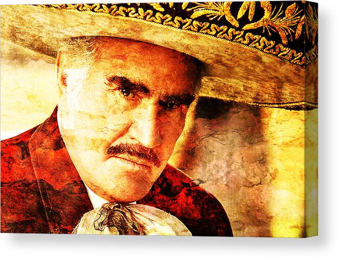 Vicente Fernandez Canvas Print featuring the photograph Vicente by J U A N - O A X A C A