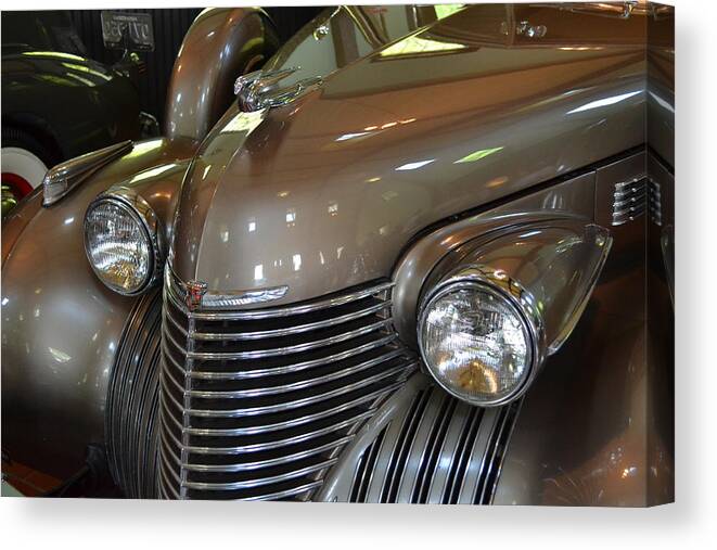 Motor Canvas Print featuring the photograph 1940 Cadillac - Model 62 4-Door Sedan by Michelle Calkins