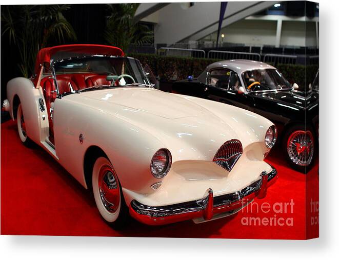 Transportation Canvas Print featuring the photograph 1954 Kaiser Darrin Roadster . 7D9180 by Wingsdomain Art and Photography