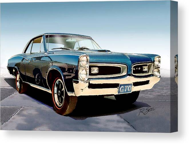 Pontiac Canvas Print featuring the painting 1966 Pontiac GTO by Rod Seel
