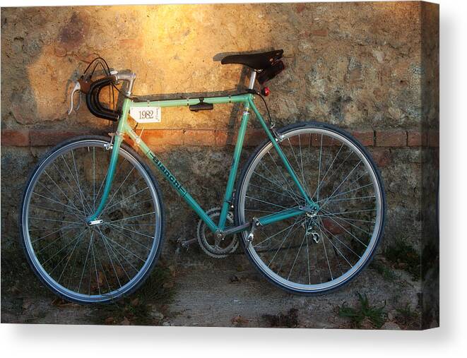 Bike Canvas Print featuring the photograph 1982-Italy by John Galbo