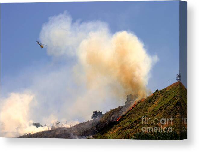 Ash Canvas Print featuring the photograph Barnett Fire #2 by Henrik Lehnerer