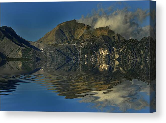 Imaginary Landscapes Canvas Print featuring the photograph TUSCANY apuane mounts marble caves landscape by Enrico Pelos