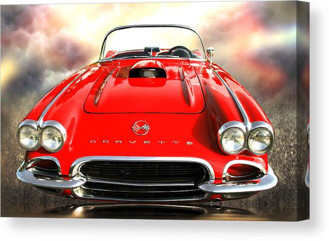 Corvette Canvas Print featuring the photograph 62 Vette by Stephen Warren