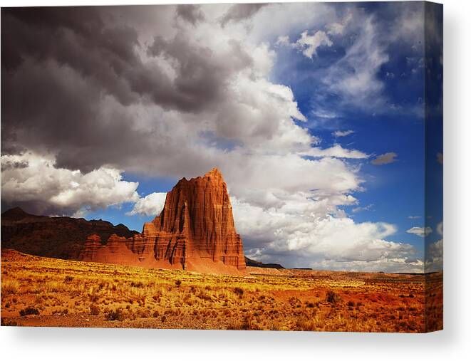 Capitol Reef National Park Canvas Print featuring the photograph Capitol Reef National Park Catherdal Valley #7 by Mark Smith