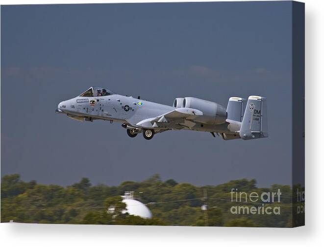 Usaf Canvas Print featuring the photograph A-10 Thunderbolt Takeoff by Tim Mulina