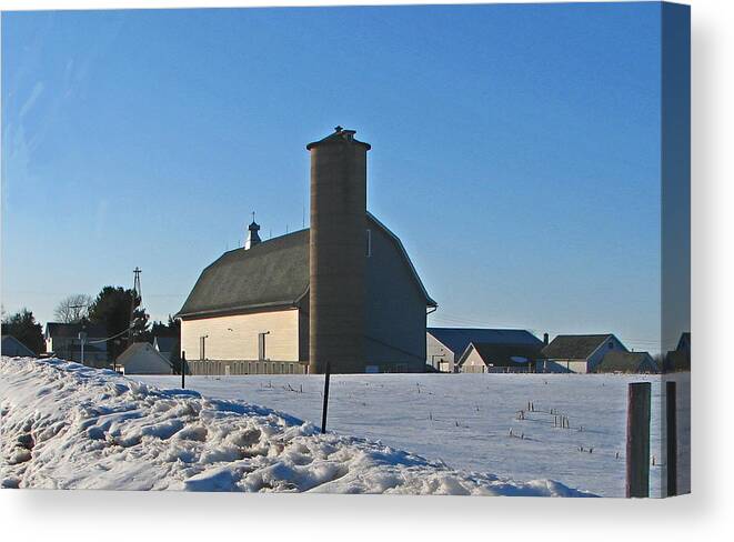 Barn Canvas Print featuring the photograph A Warm Winter Day by Victoria Sheldon