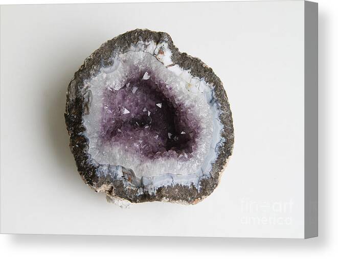 Amethyst Canvas Print featuring the photograph Amethyst Geode by Photo Researchers