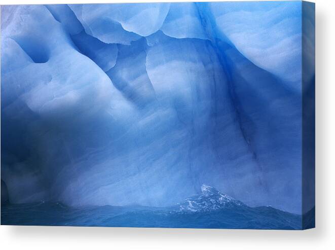 Fn Canvas Print featuring the photograph Ancient Blue Iceberg, Detail, Antarctica by Flip De Nooyer