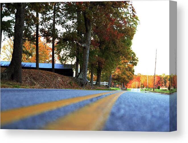 Road Canvas Print featuring the photograph Autumn Road by La Dolce Vita