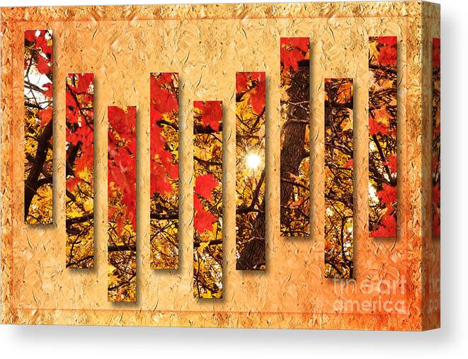 Autumn Canvas Print featuring the photograph Autumn Sunrise Painterly Abstract by Andee Design