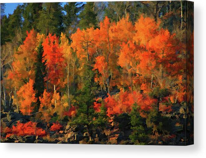 Autumn Water Colors Canvas Print featuring the digital art Autumn Water Colors by Gary Baird