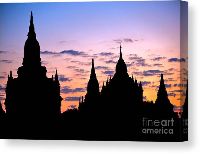 Ancient Canvas Print featuring the photograph Bagan by Luciano Mortula