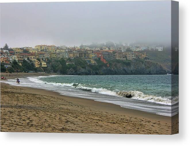 Randy Wehner Canvas Print featuring the photograph Baker Beach Homes by Randy Wehner