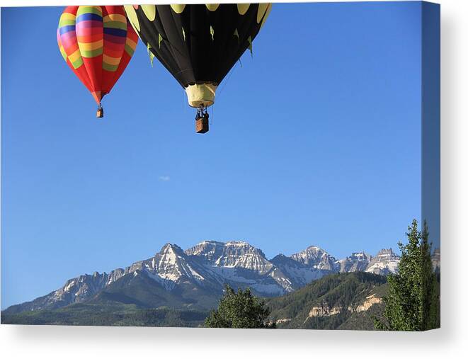 Ballooning Canvas Print featuring the photograph Ballooning over Ridgway by Marta Alfred