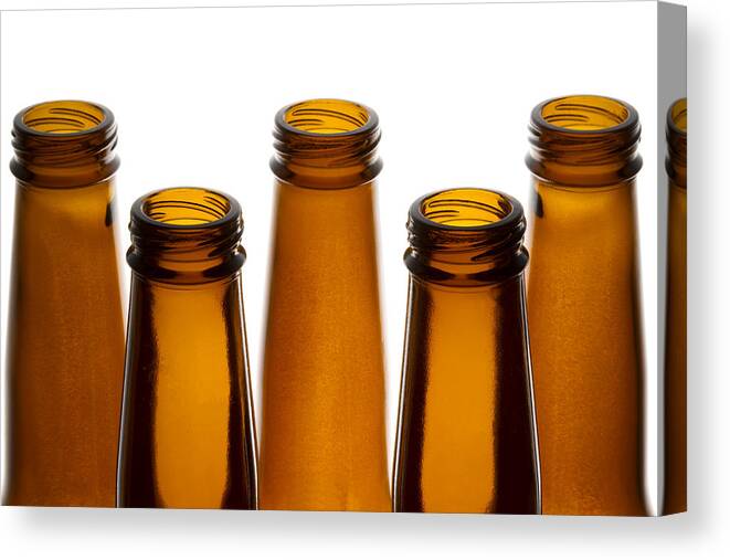 Bottle Canvas Print featuring the photograph Beer Bottles 1 A by John Brueske