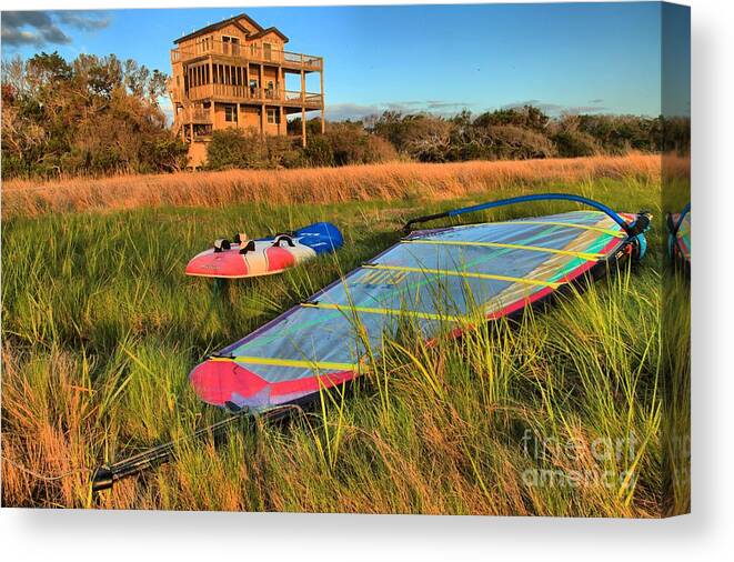 North Carolina Outer Banks Canvas Print featuring the photograph Before The Wind by Adam Jewell