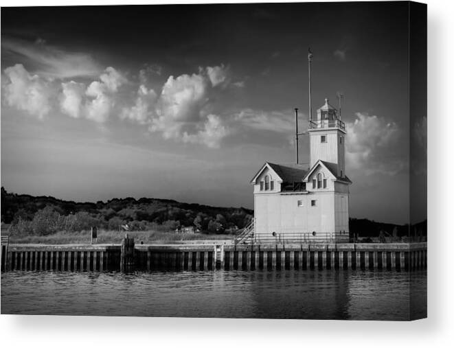 Art Canvas Print featuring the photograph Big Red Lighthouse in Holland Michigan by Randall Nyhof