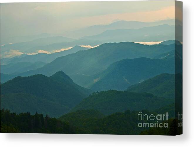 Mountain Canvas Print featuring the photograph Blue Blue Blue by Bob and Nancy Kendrick