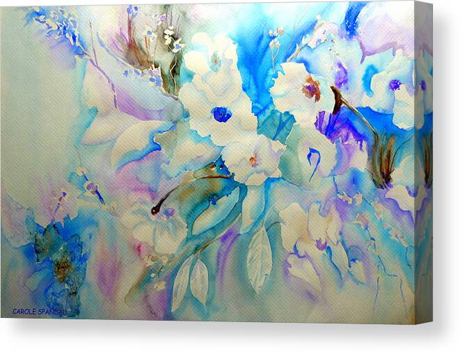 Floral Bouquet Canvas Print featuring the painting Blue Floral Bouquet by Carole Spandau
