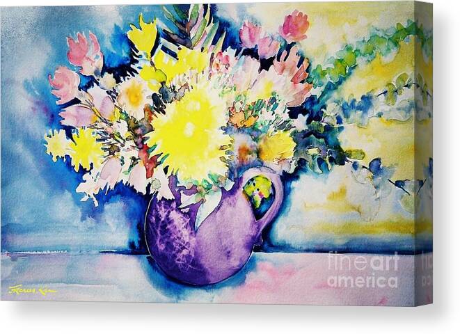 Nature Canvas Print featuring the painting Bouquet by Frances Ku