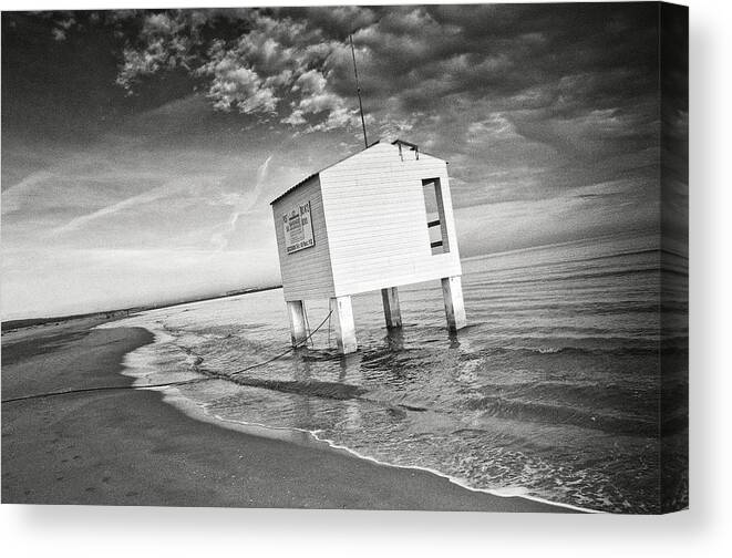 Photography Photographs Canvas Print featuring the photograph Cabin on the shore by Philippe Taka
