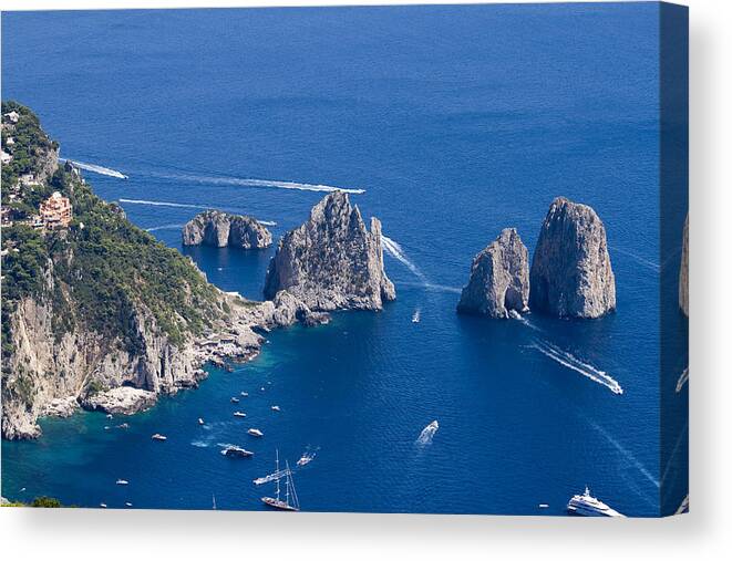 Capri Canvas Print featuring the photograph Capri Scene by Francesco Riccardo Iacomino