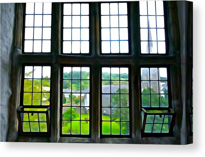 Window Canvas Print featuring the photograph Castle View by Norma Brock