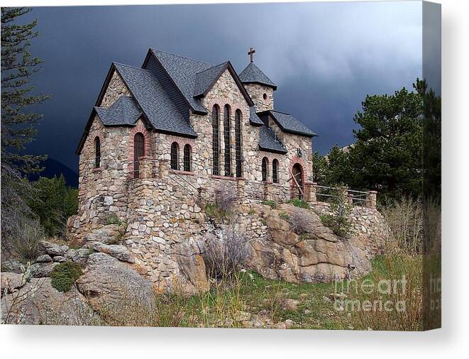 Churches Canvas Print featuring the photograph Chapel on the Rocks No. 1 by Dorrene BrownButterfield