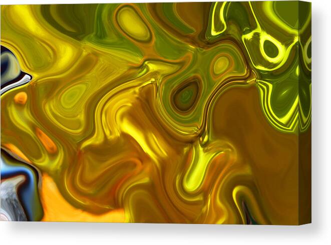 Liqeur Canvas Print featuring the digital art CHARTREUSE SERIES Abstract XII by Ginny Schmidt