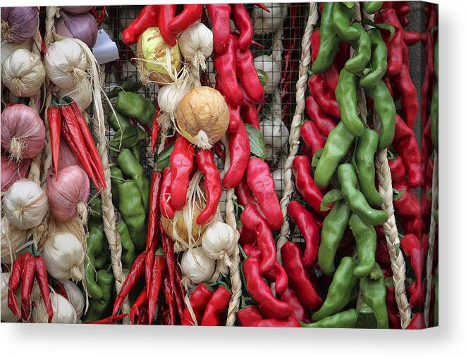 Cajun Canvas Print featuring the photograph Chilis by Joan Carroll