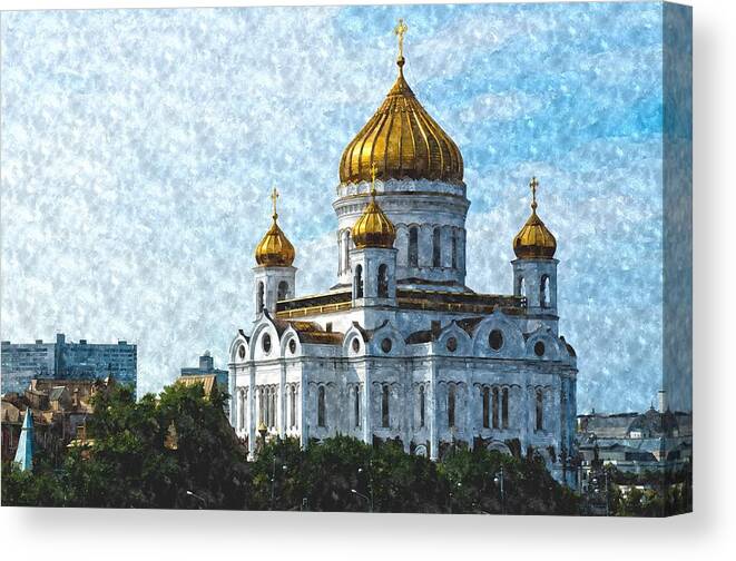 Ancient Canvas Print featuring the photograph Christ the Savior Cathedral by Michael Goyberg