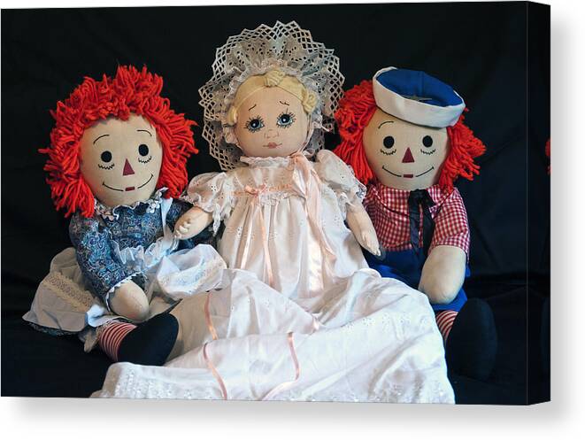 Dolls Canvas Print featuring the photograph Christening Day by Donna Proctor