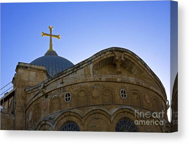 Psi Canvas Print featuring the photograph church of the Holy Sepulchre Old city Jerusalem by Ilan Rosen