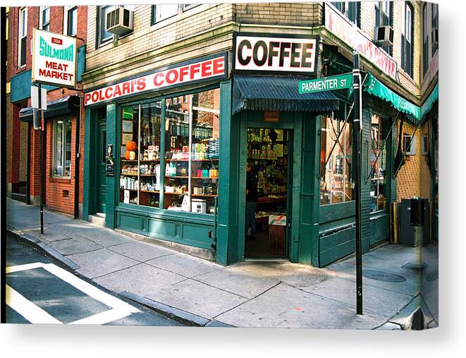 Travel Canvas Print featuring the photograph Boston Coffee by Claude Taylor