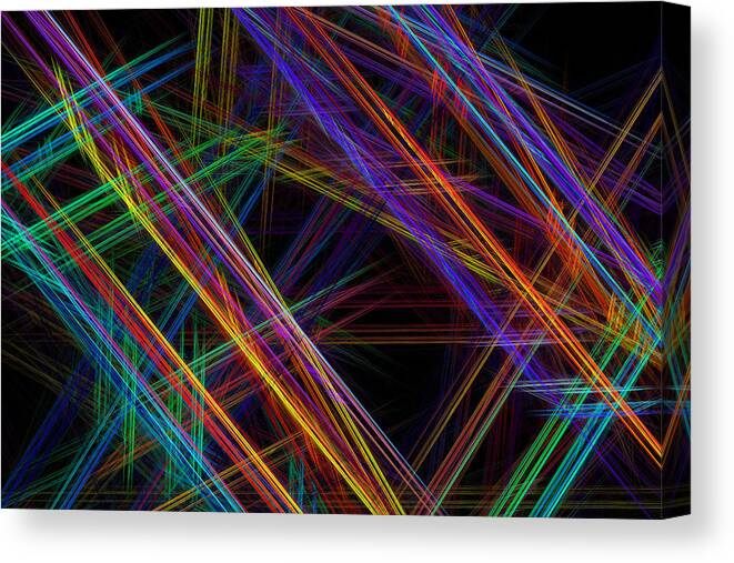 Power Canvas Print featuring the digital art Computer Generated Lines Abstract Fractal Flame Modern Art by Keith Webber Jr