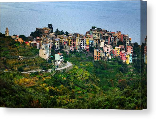 Cinque Terre Canvas Print featuring the photograph Corniglia by John Galbo