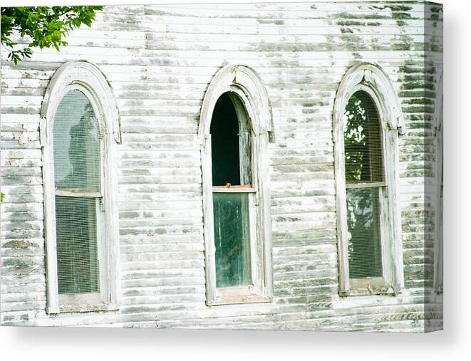 Windows Canvas Print featuring the photograph Country Church windows by Toni Hopper