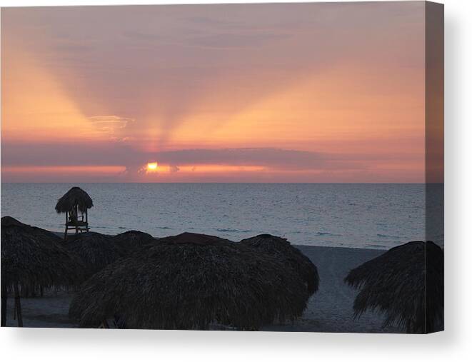 Sunset Canvas Print featuring the photograph Cuban Sunset by David Grant