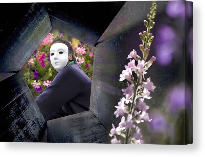 Mask Canvas Print featuring the photograph Curious by Richard Piper