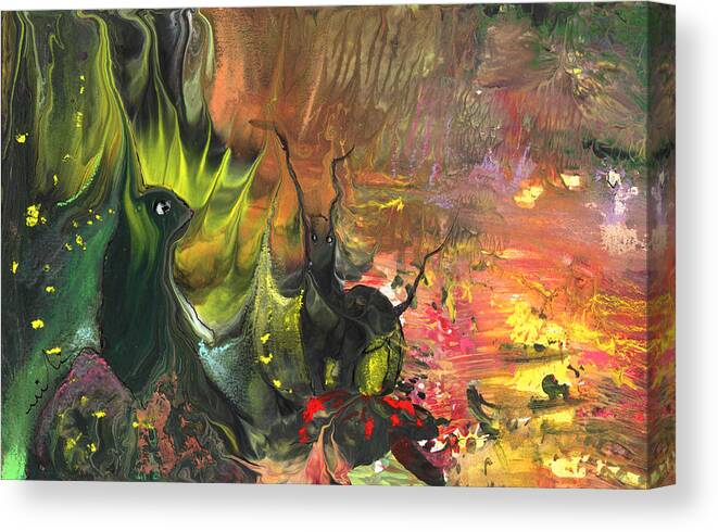 Dreams Canvas Print featuring the painting Date In The Wood by Miki De Goodaboom