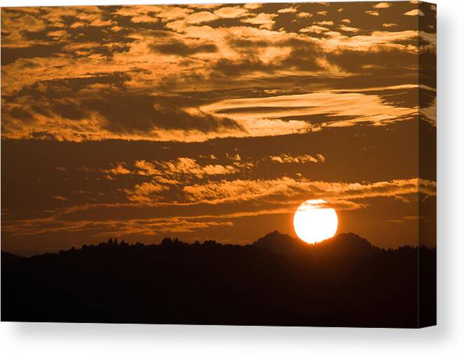 Sunset Canvas Print featuring the photograph Days End by Ian Middleton